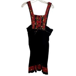 Vintage Act I Corduroy Jumper dirndl Floral Womens Size Small Boho Cottagecore